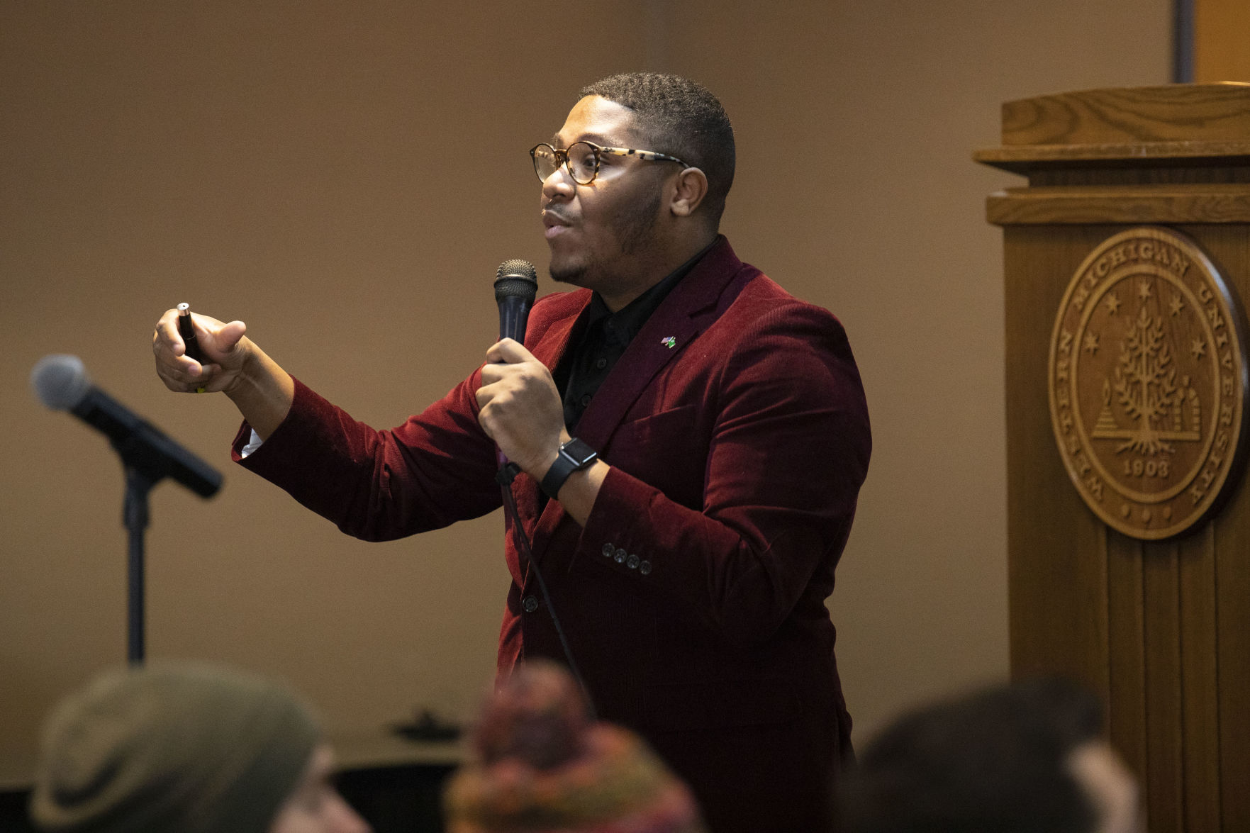 Marshall Kilgore speaking at WMU's MLK Teach-In